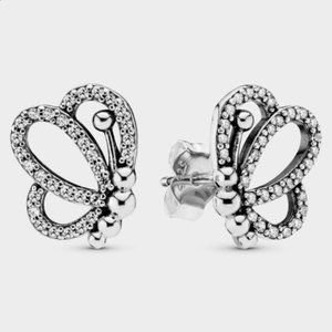 Pandora Sparkling Openwork Butterfly Earrings